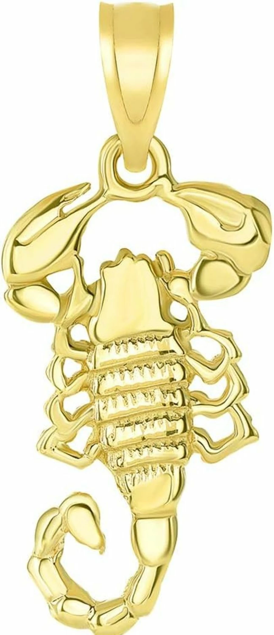 14K Yellow Gold Scorpio Zodiac Pendant - Textured Scorpion Charm - Jewelry America