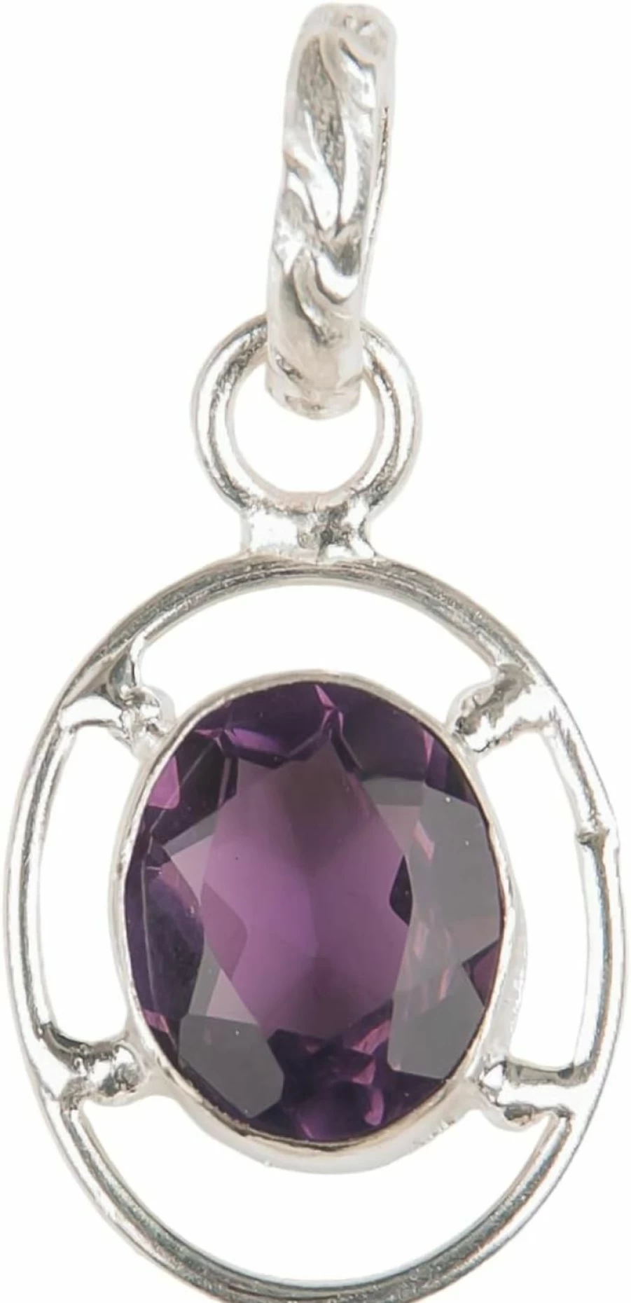 SHNAYA JEWELS Natural African Amethyst Sterling Silver Pendant - Handmade Unisex Jewelry for Engagement, Anniversary, Birthday, Mother’s Day, Christmas Gift