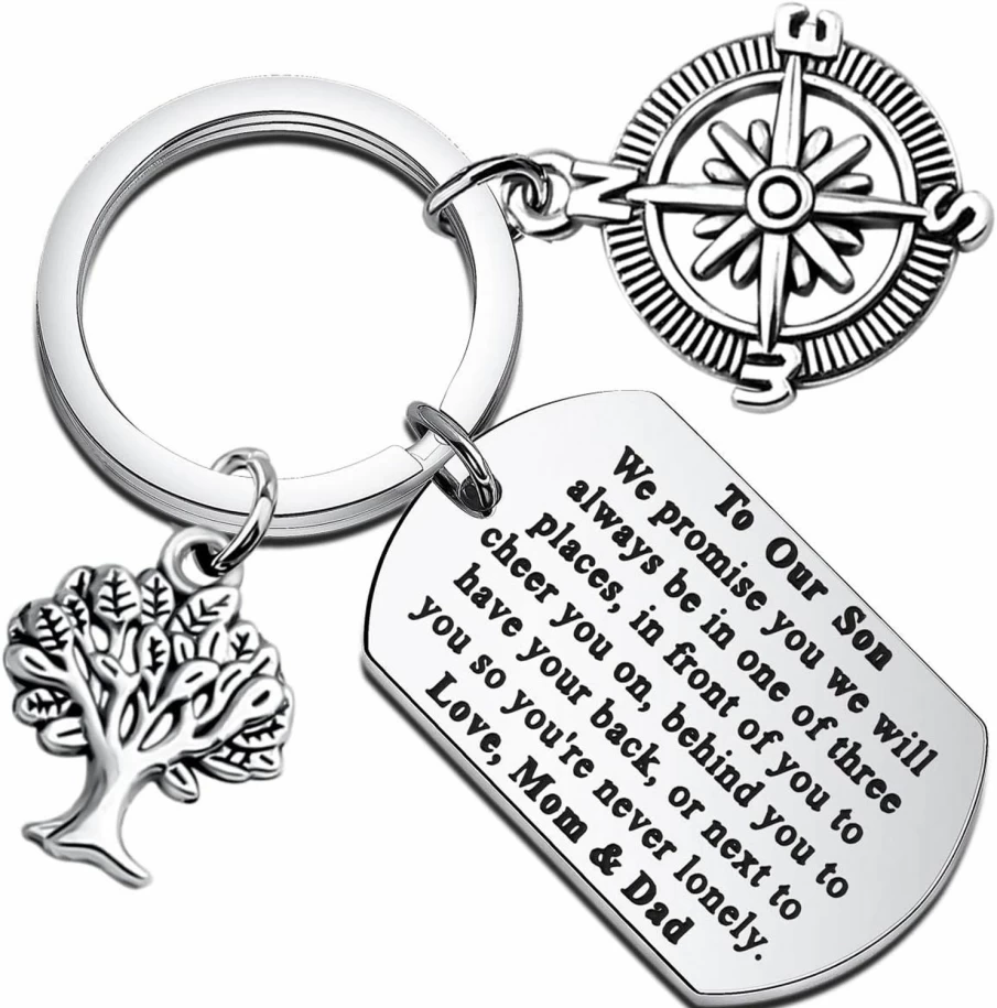 "CYTING Inspirational Keychain for Son - Graduation, Birthday, Anniversary Gift from Parents - Long Distance Keepsake"