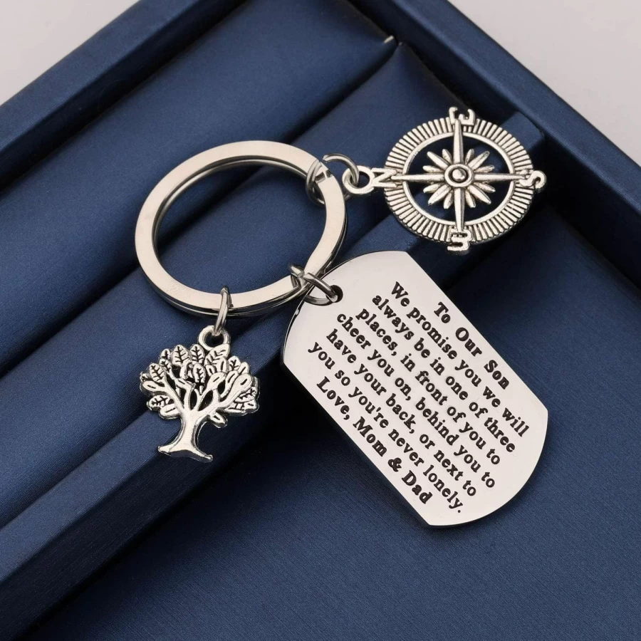 "CYTING Inspirational Keychain for Son - Graduation, Birthday, Anniversary Gift from Parents - Long Distance Keepsake"