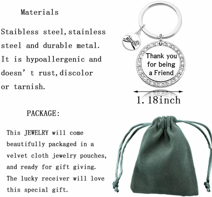 "Personalized Best Friend Keychain - Thoughtful BFF Gift for Friendship Jewelry & Relationship Keepsake - Generic Brand"