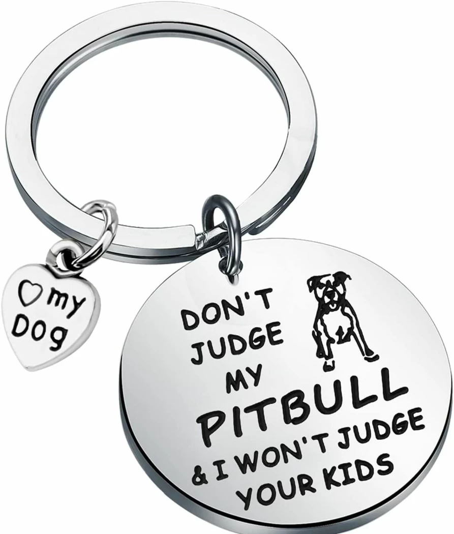 BLEOUK Pitties Keychain - Unique Pitbull Dog Lover Gift for Owners, Custom Pitbull Accessory for Men & Women