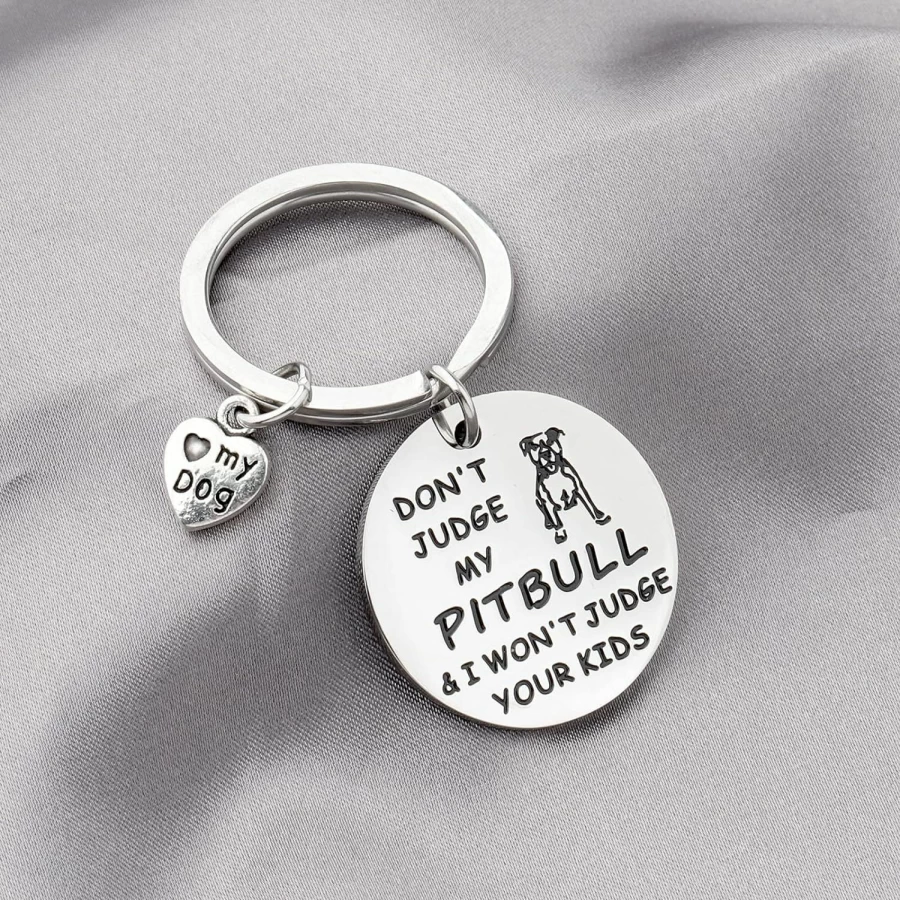 BLEOUK Pitties Keychain - Unique Pitbull Dog Lover Gift for Owners, Custom Pitbull Accessory for Men & Women