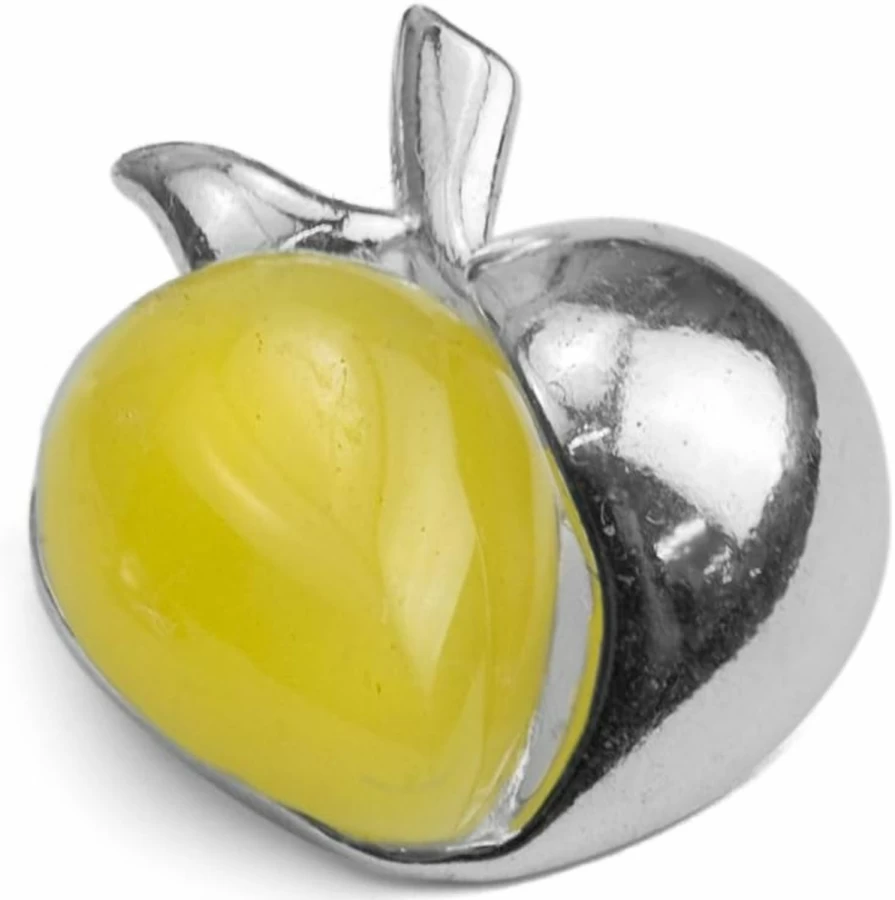 "Graciana Sterling Silver Butterscotch Amber Apple Pendant Necklace – Genuine Baltic Amber Jewelry"