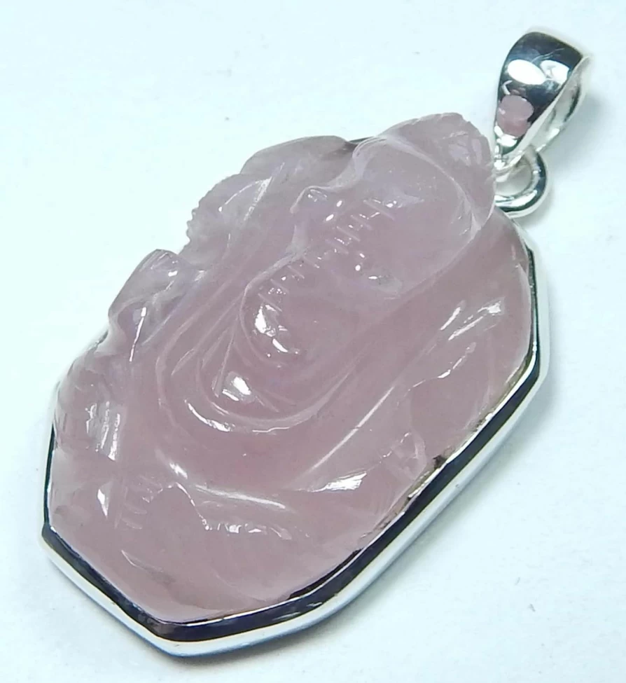 Myhealingworld Handmade Sterling Silver Ganesh Pendant - Healing Gemstone Jewelry for Good Luck, Unique Gift for Women