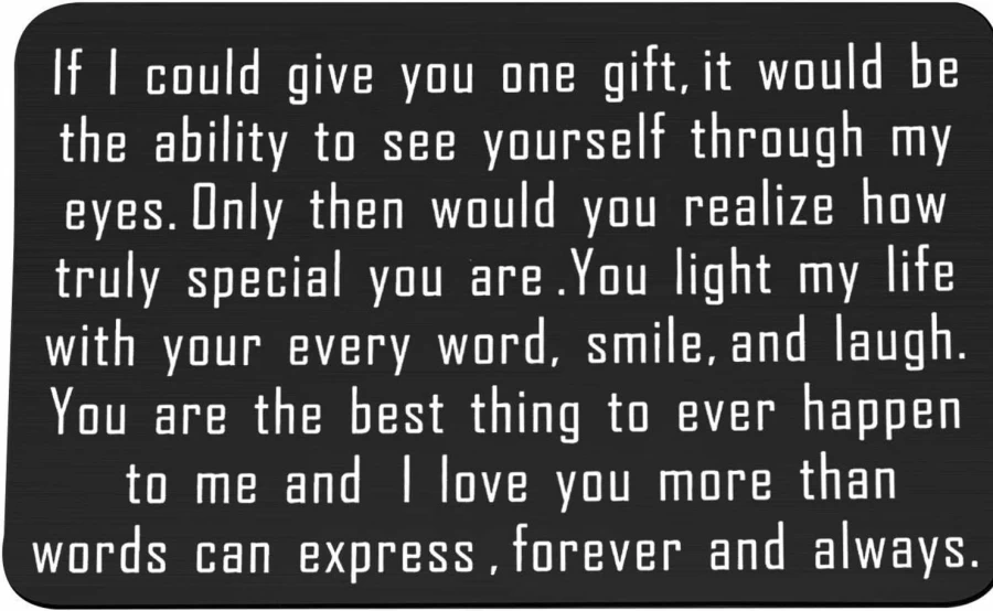 AKTAP Engraved Metal Wallet Insert - Personalized Gift for Men, Boyfriend, Dad, Graduation, Deployment, Father's Day - Encouragement Card for Him
