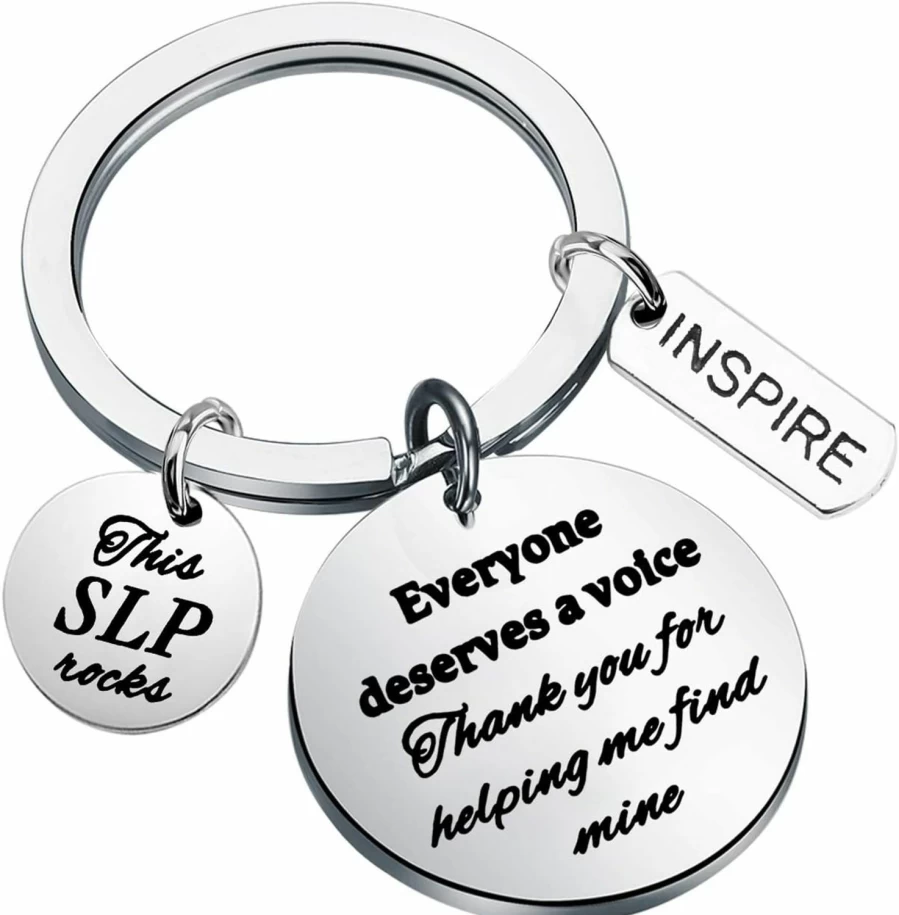 "KUIYAI SLP Keychain - Speech Language Pathologist Gift, Therapist Appreciation Present, Language Therapy Token"
