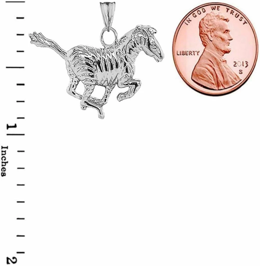 Claddagh Gold Sterling Silver Zebra Charm Pendant for Necklaces