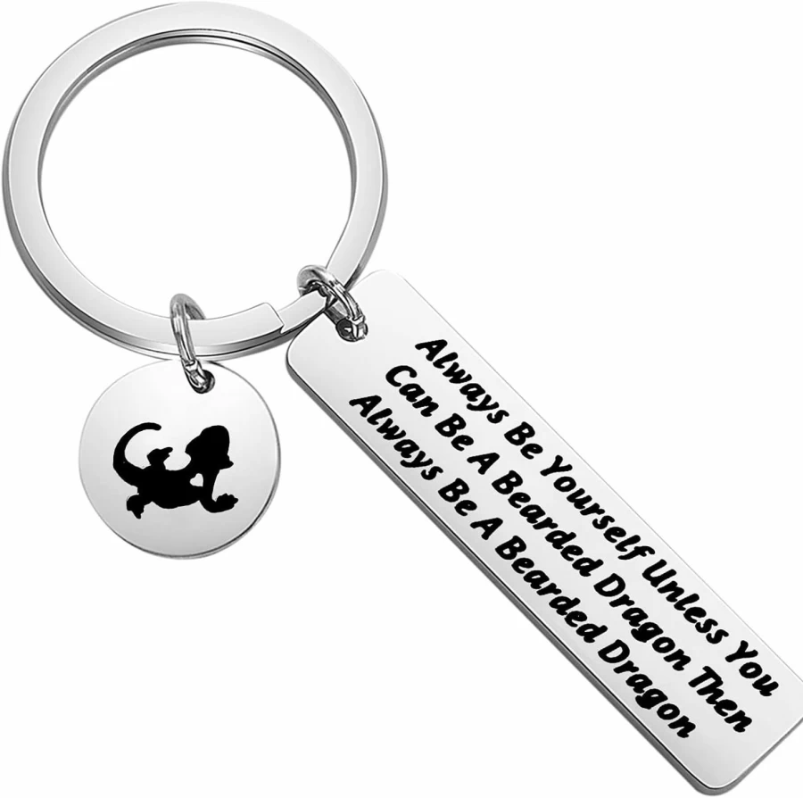 "MYOSPARK Bearded Dragon Keychain - Unique Lizard Lover Gift, Always Be Yourself Unless You Can Be A Bearded Dragon"
