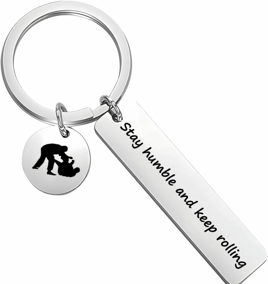 KNSecmrce Brazilian Jiu Jitsu Keychain - Martial Arts Gift for Men, Women, Kids, Beginners & All BJJ Levels