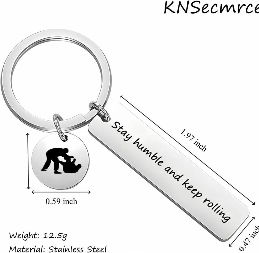KNSecmrce Brazilian Jiu Jitsu Keychain - Martial Arts Gift for Men, Women, Kids, Beginners & All BJJ Levels