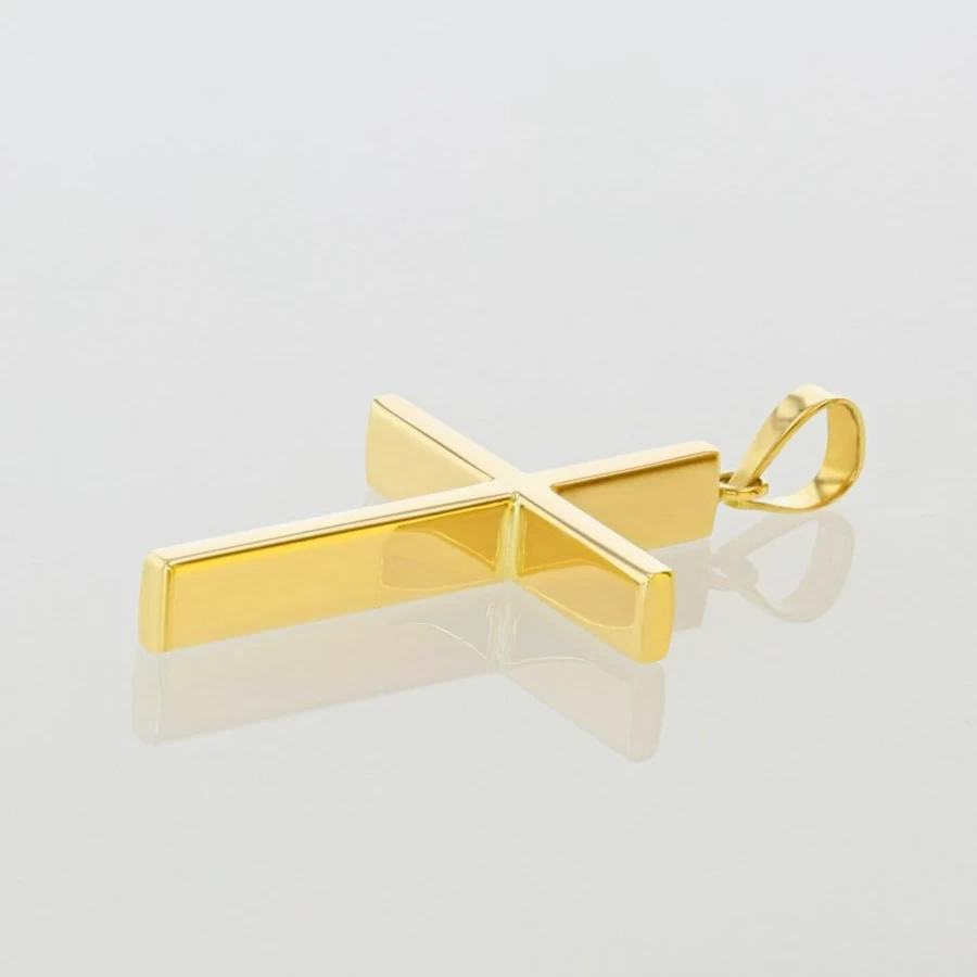 "Jewelry America 14K Yellow Gold High Polish Slender Cross Pendant - Elegant Religious Necklace Charm"