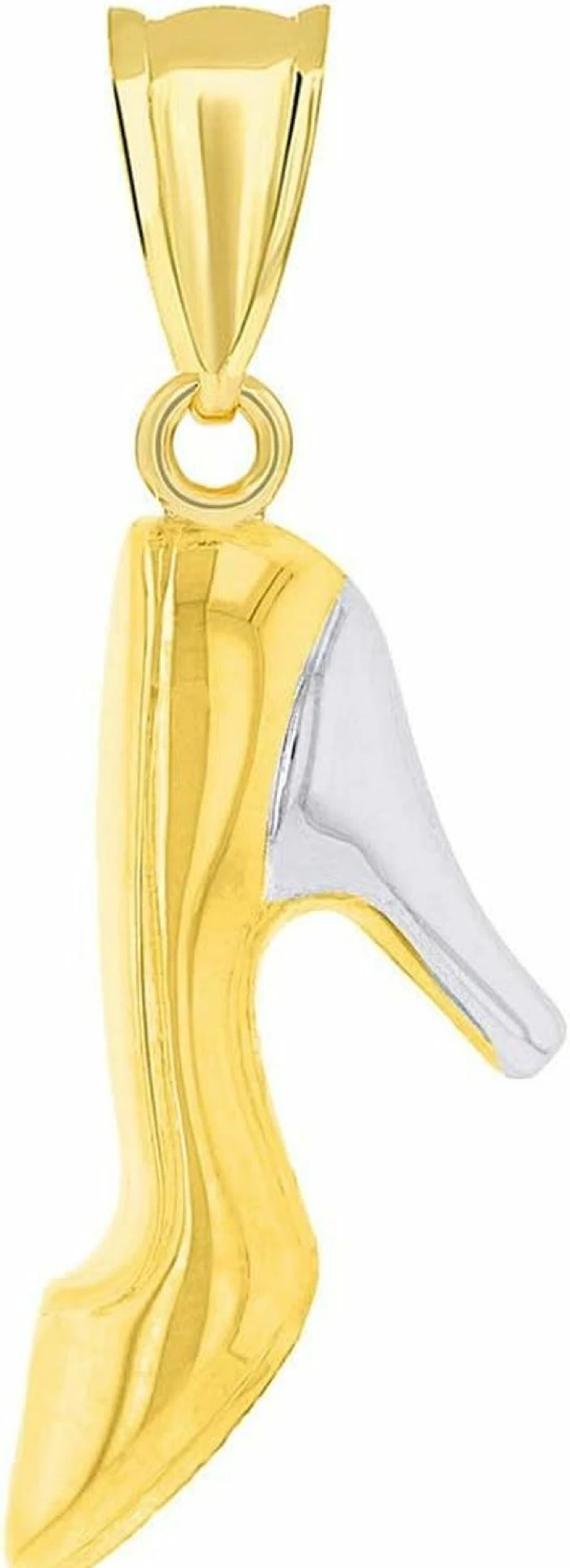 14K Two-Tone Gold High Heel Shoe Charm Pendant by Jewelry America - Elegant Footwear Inspired Jewelry