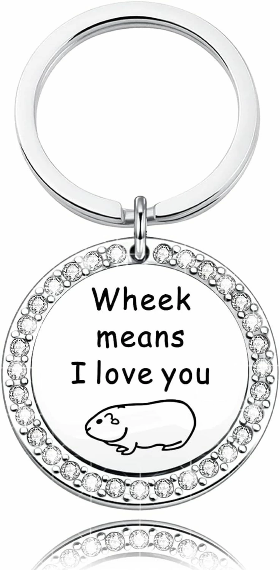"TTJHGYQO Wheek I Love You Guinea Pig Keychain - Cute Animal Lover Gift, Guinea Pig Jewelry for Pet Lovers"