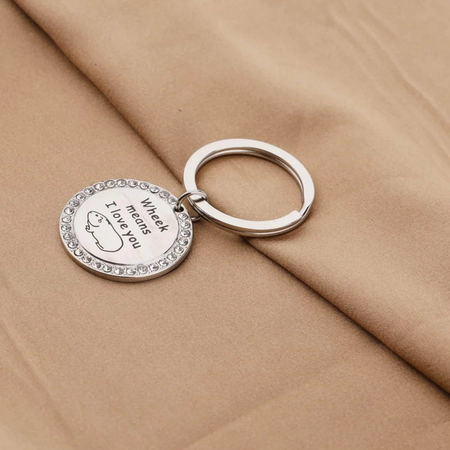 "TTJHGYQO Wheek I Love You Guinea Pig Keychain - Cute Animal Lover Gift, Guinea Pig Jewelry for Pet Lovers"