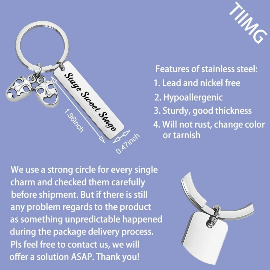 TIIMG Theatre Keychain - Perfect Gift for Actors, Actresses, Stage Directors & Managers - Unique Theater Lover Present