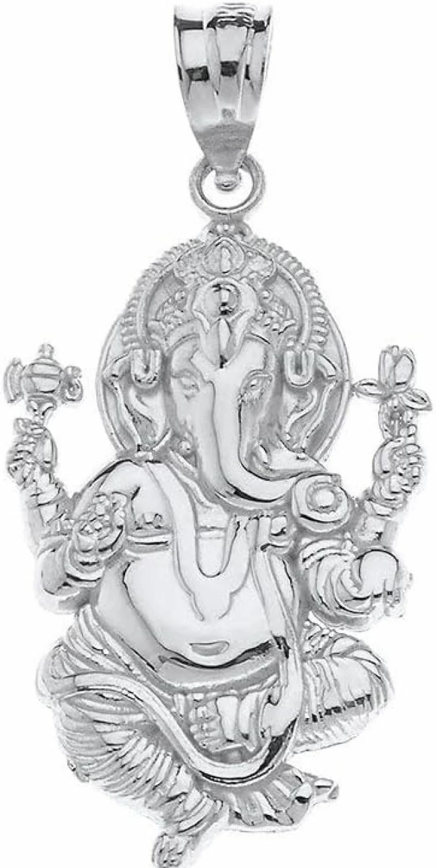 10K Gold Lord Ganesha Pendant - Hindu God of Fortune Charm - CaliRoseJewelry Elephant Ganesh Jewelry