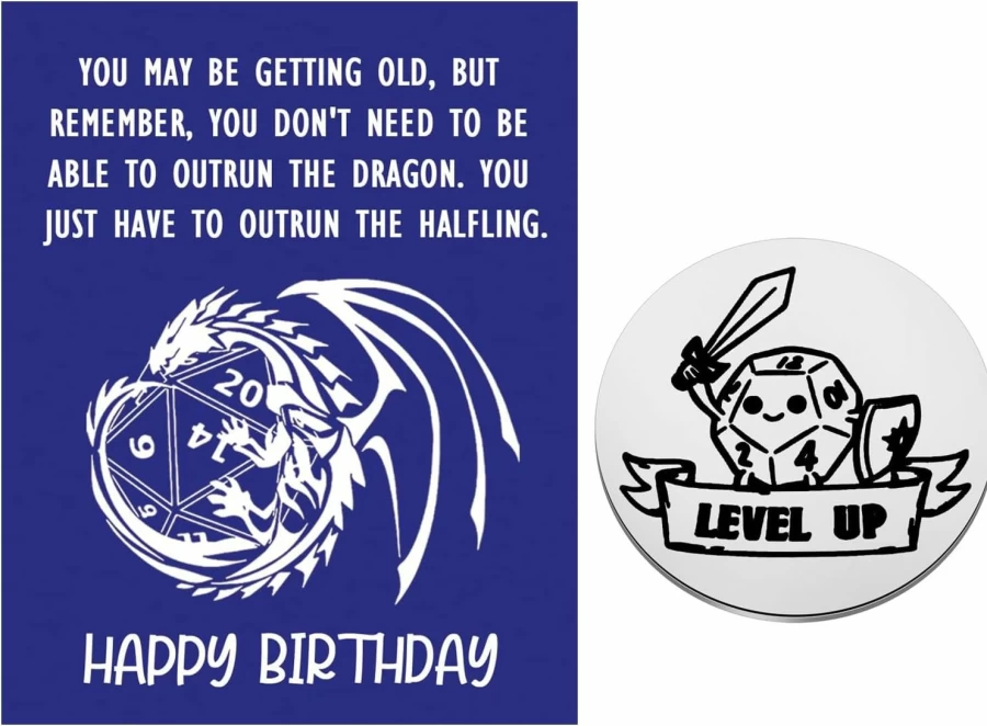"Lywjyb Birdgot Funny You Might Be Getting Old Token - Level Up Greeting Card for Gamers, Birthday Gift for Husband or Boyfriend, Video Game Enthusiast Present"