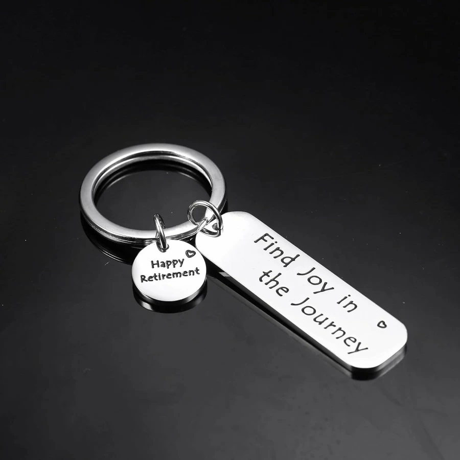 "Anlive Inspirational Keychain - Find Joy In The Journey, Perfect Retirement Gift"