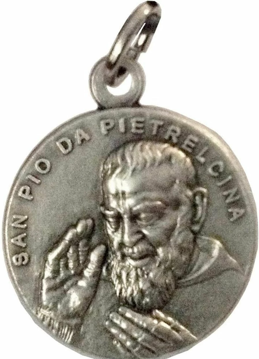 "IGJ Authentic Italian Saint Pio of Pietrelcina Medal Set - Lot of 3 Padre Pio Patron Saint Medals - 100% Made in Italy"