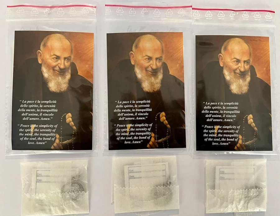 "IGJ Authentic Italian Saint Pio of Pietrelcina Medal Set - Lot of 3 Padre Pio Patron Saint Medals - 100% Made in Italy"