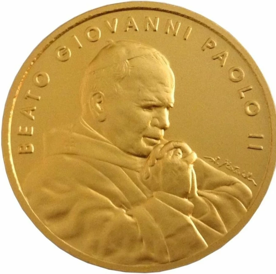 "I G J Saint Pope John Paul II Papal Seal Medallion Religious Pendant"