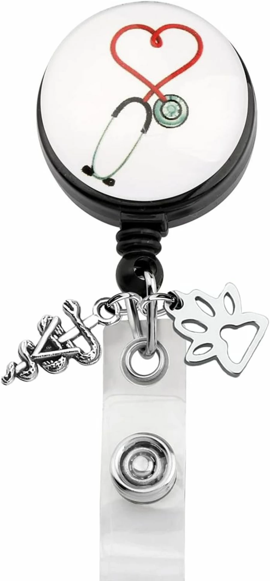 FEELMEM Veterinary Stethoscope Retractable Badge Holder with Clip - Ideal Gift for Veterinarians and Vet Students