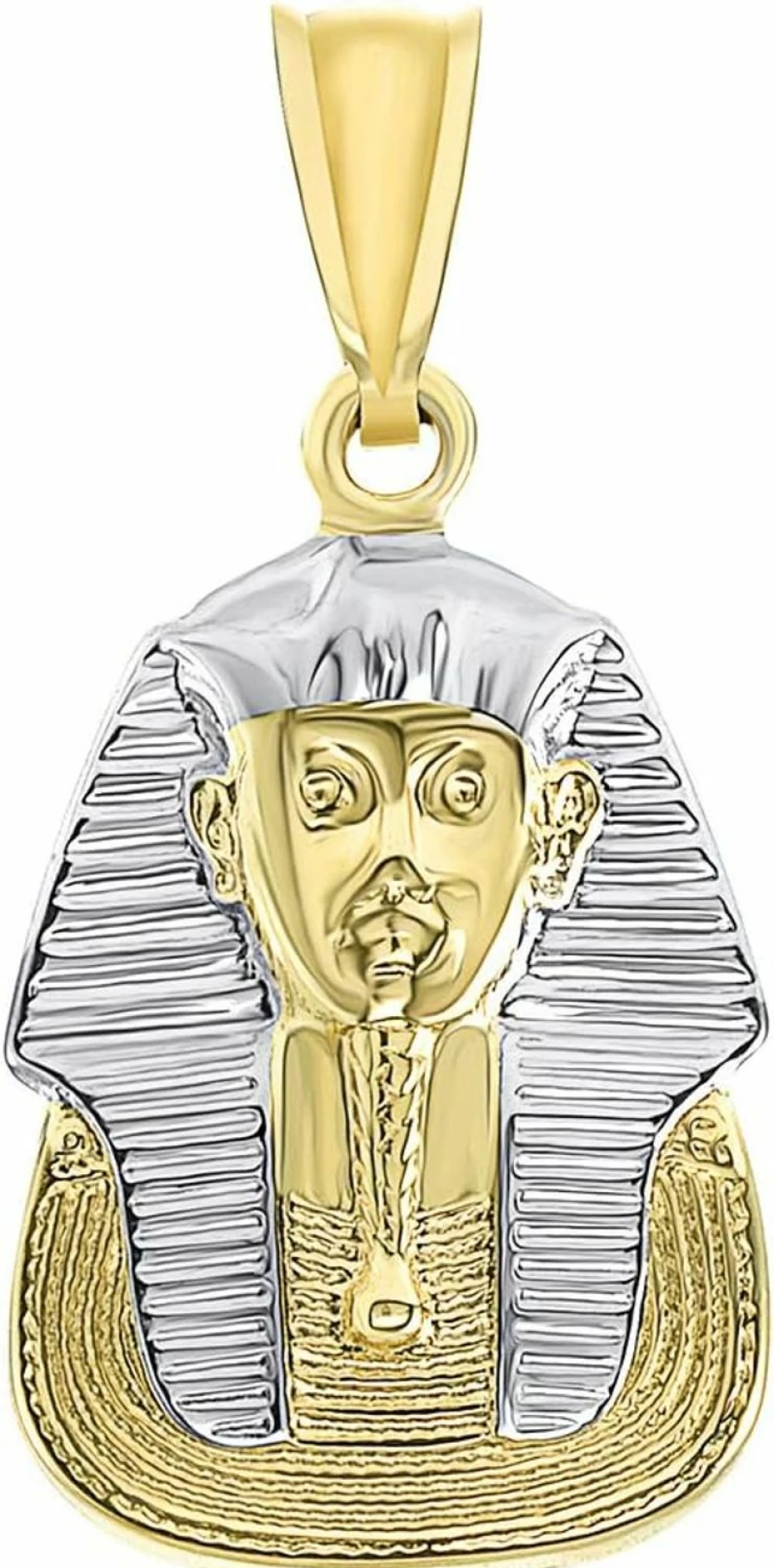 14K Yellow Gold King Tut Egyptian Pharaoh Pendant Charm | Jewelry America