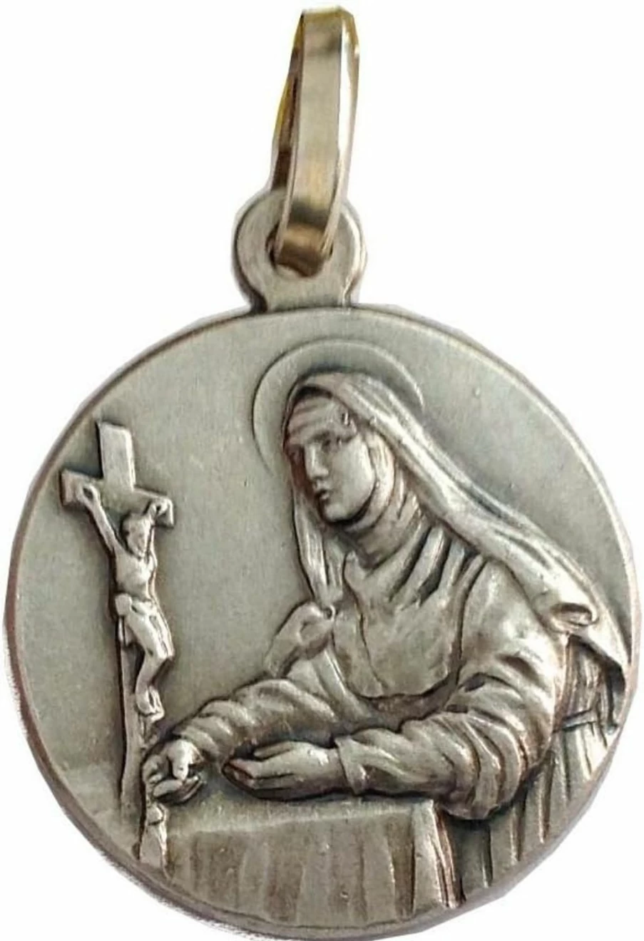 "I.G.J 925 Sterling Silver Saint Rita of Cascia Medal - Patron Saint of Lost Causes - Handcrafted in Italy"