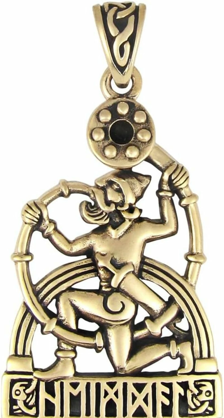 Dryad Design Bronze Heimdall Viking God Pendant - Norse Mythology Necklace