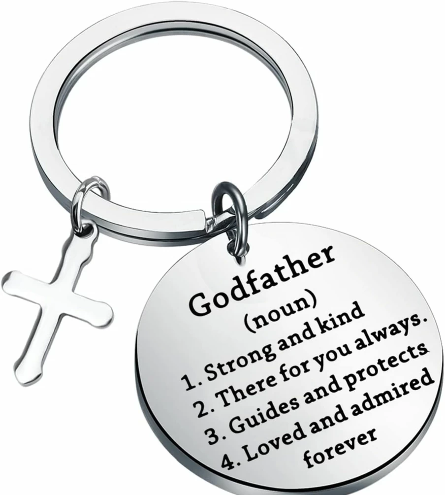 "TIIMG Godfather Keychain - Baptism, Christening, and Father's Day Gift for Godfather"