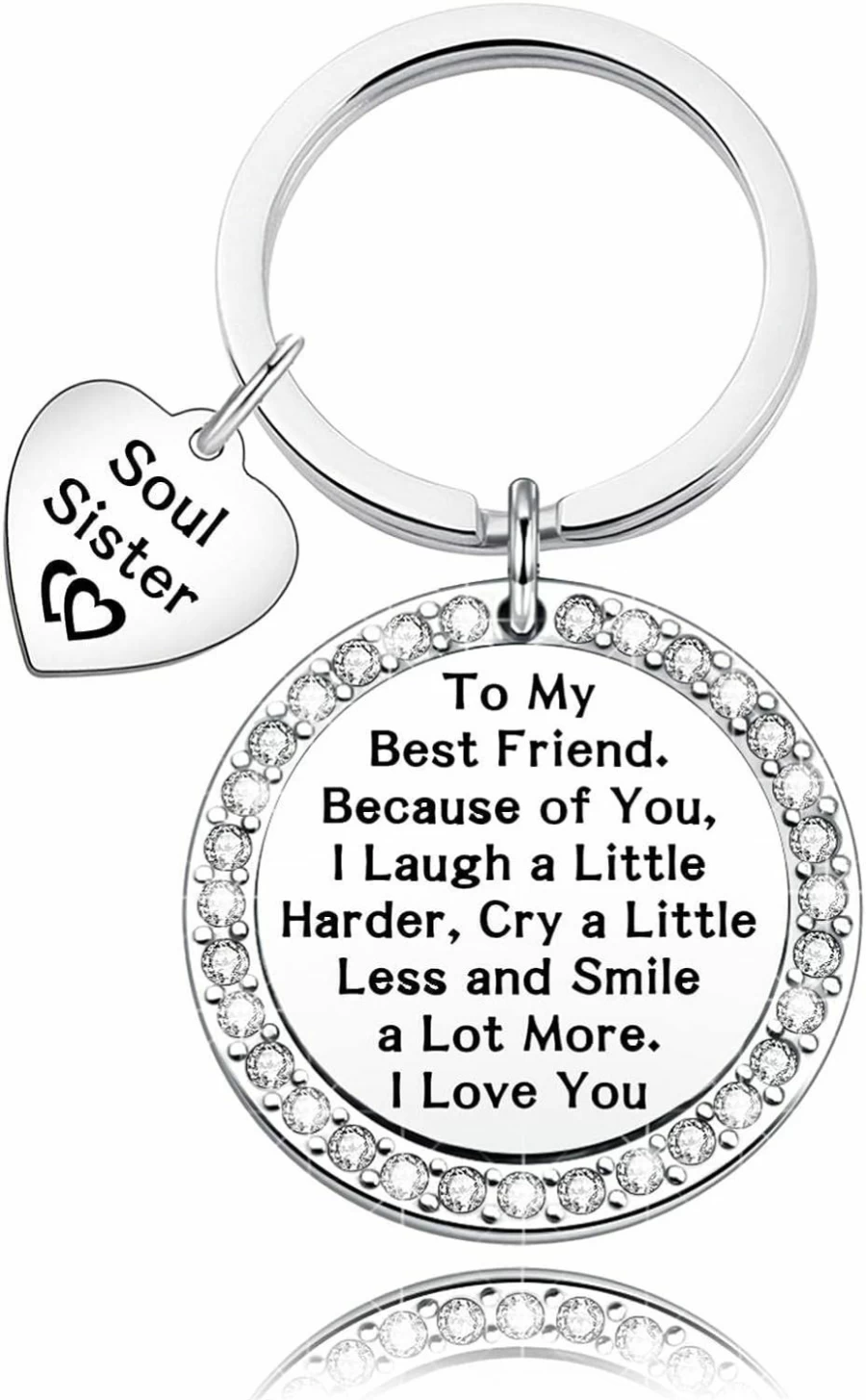Best Friend Keychain - Soul Sister Gift Set for Women, Unique Friendship Gifts for Birthday Christmas, Personalized Appreciation Present for Her