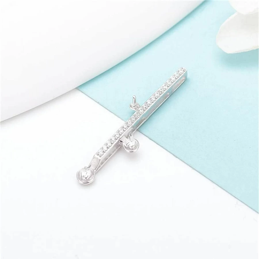 LGSY Sterling Silver Cubic Bail Pendant for Pearl Jewelry Making, Minimalist Design Fashion Jewelry Fitting