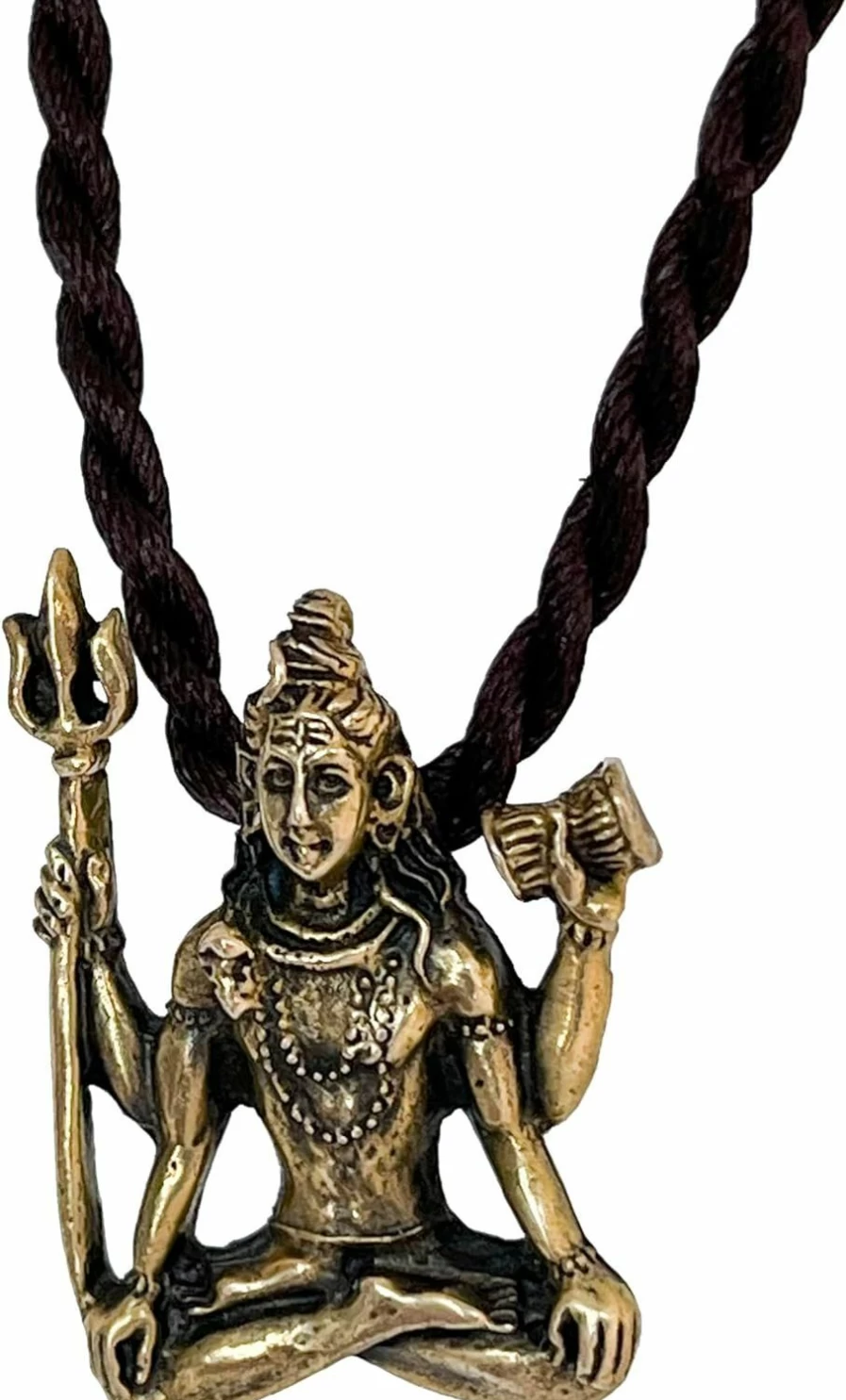 Artschatz Shiva Brass Pendant - Handcrafted Spiritual Jewelry - Divine Hindu Necklace