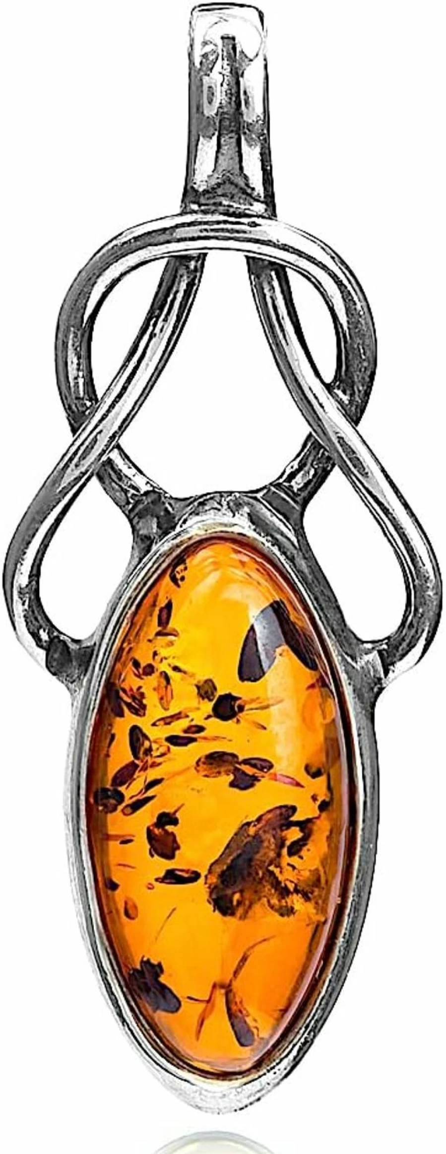 Ian & Valeri Co. Celtic Amber Pendant in Sterling Silver – Handcrafted Jewelry