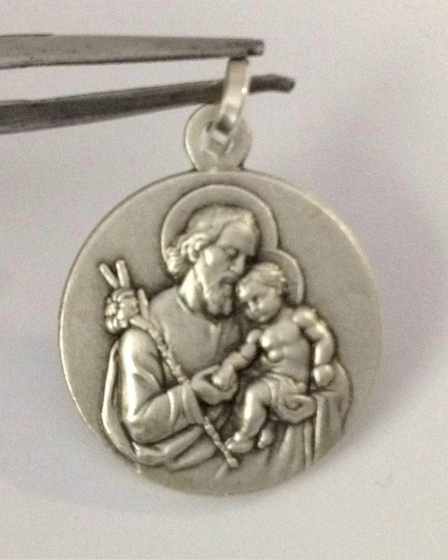 IGJ 925 Sterling Silver Saint Joseph Medal - Patron Saint of Workers, Universal Church, and Peaceful Passing