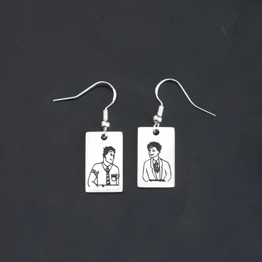 "BLEOUK Heart Stopper Inspired LGBTQ+ Pride Earrings - Nick & Charlie Bookish Gift for Fans"