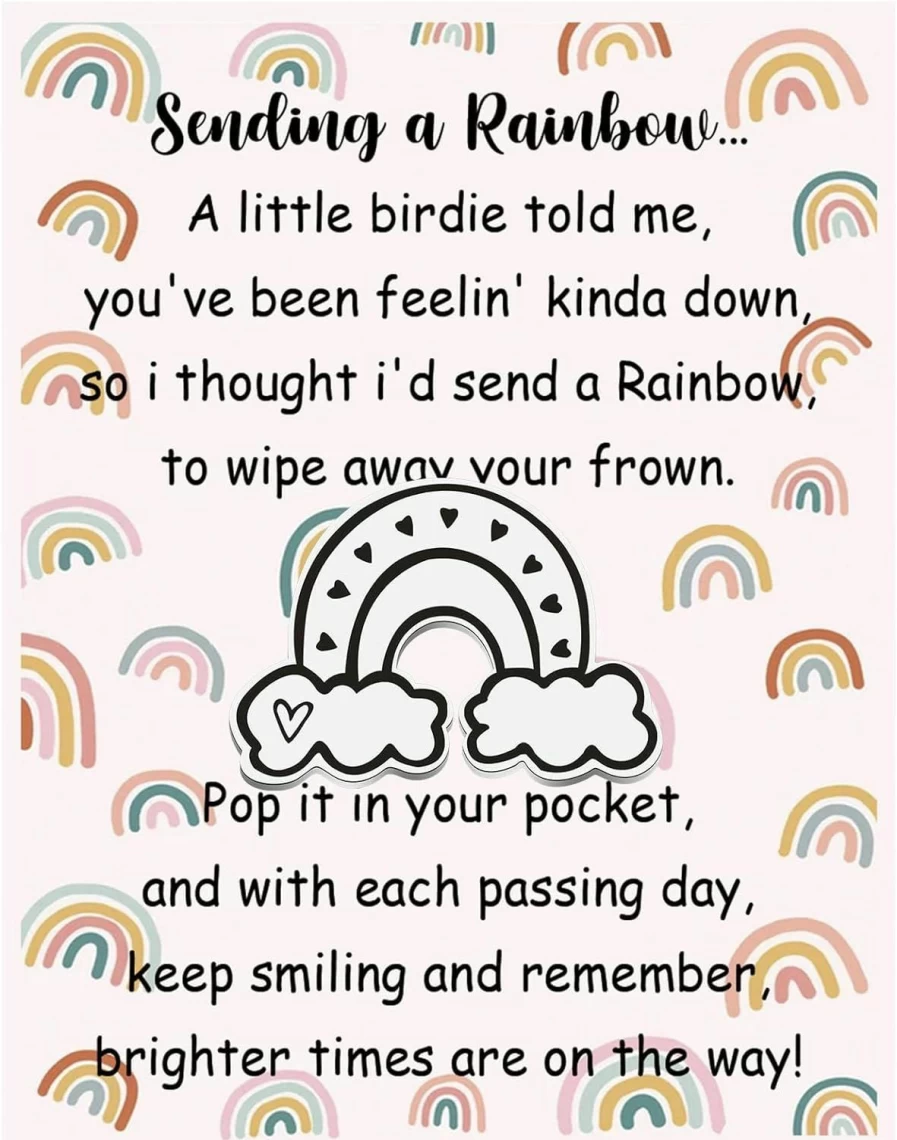 TIIMG Rainbow Token Gift - Pocket Hug Card, Thinking of You, Friendship Keepsake, Encouragement Present, Sending Love & Support