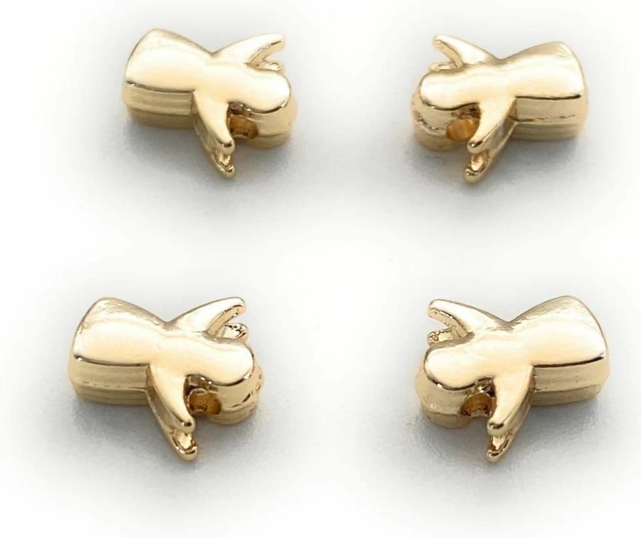 "5Pcs Gold Plated Brass Angel Spacer Beads - Uniqueen Design for Jewelry Making"