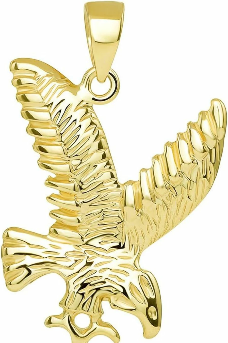 14K Solid Yellow Gold American Eagle Pendant | Jewelry America Animal Jewelry