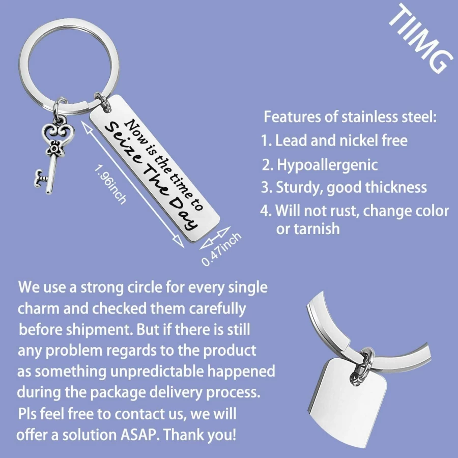 "TIIMG Broadway Musical Keychain - Inspirational 'Seize the Day' Theatre Gift for Actors & Music Lovers"