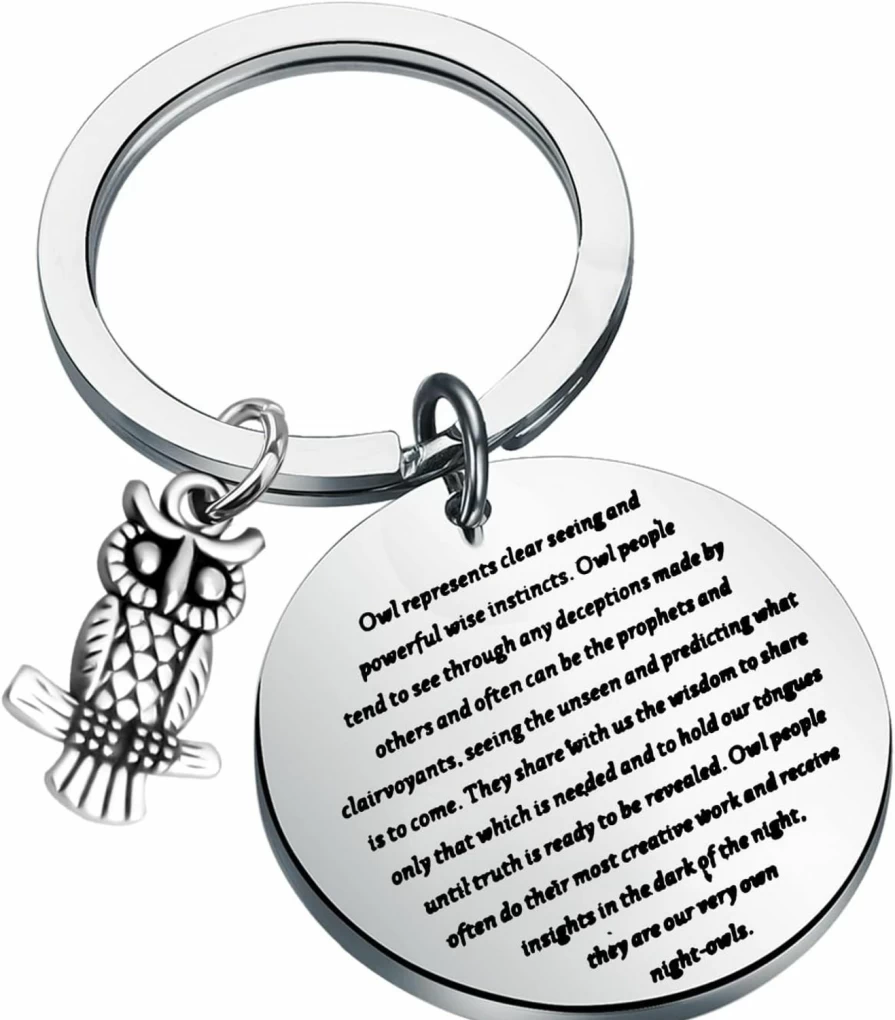 FAADBUK Owl Keychain - Unique Inspirational Gift for Owl & Animal Lovers, Handmade Owl Accessory