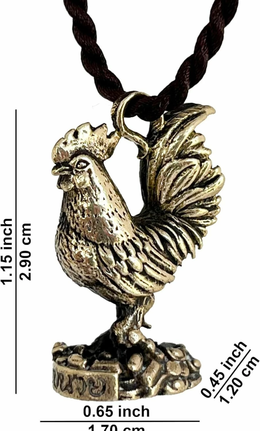 Artschatz Gai Tor Rooster Protective Pendant - Handcrafted Talisman for Good Luck and Safety