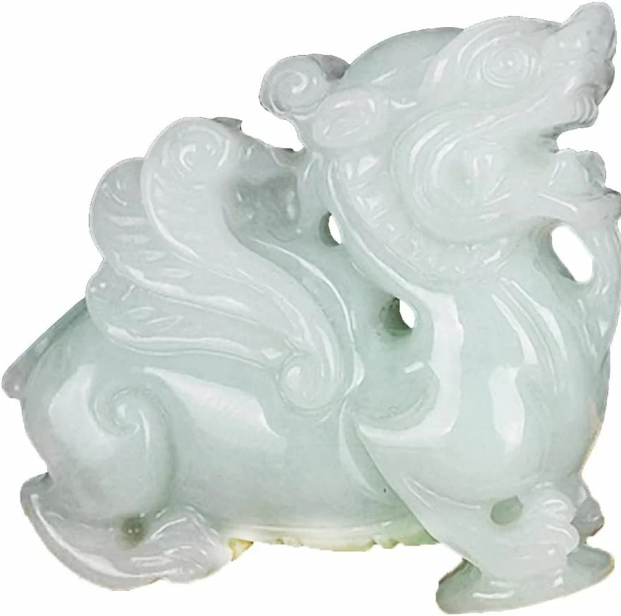 "Natural Green Jade Feng Shui Pixiu Pendant Amulet for Wealth Protection – Generic"