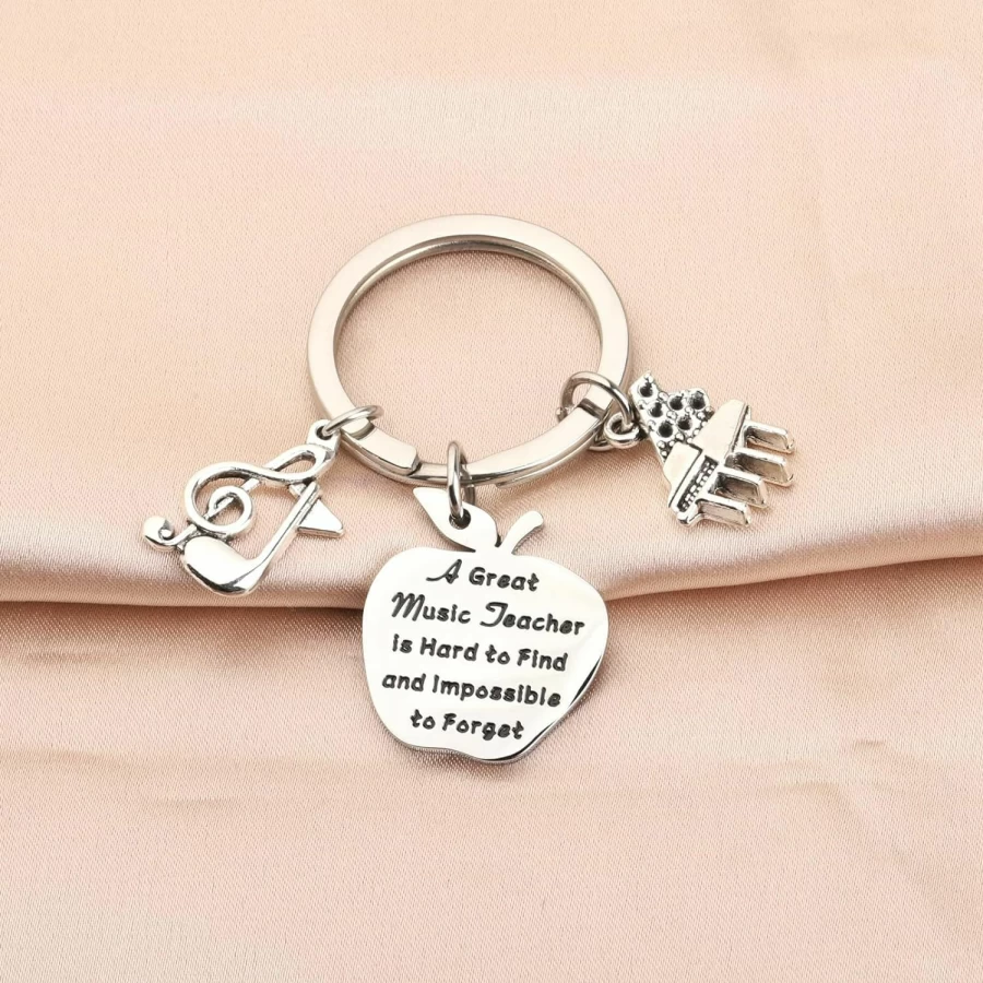 WSNANG Piano Teacher Keychain - Music Instructor Gift, Musical Instrument Appreciation Present, Thank You Keychain for Educators