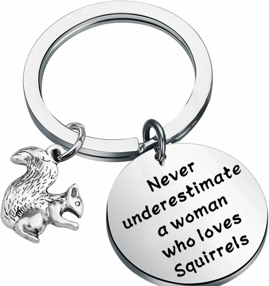 AKTAP Squirrel Keychain Jewelry - Cute Animal Lover Gift for Best Friend, Women, Her