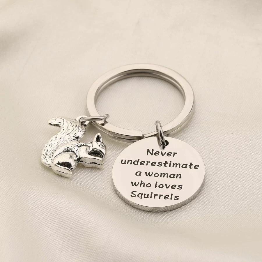 AKTAP Squirrel Keychain Jewelry - Cute Animal Lover Gift for Best Friend, Women, Her