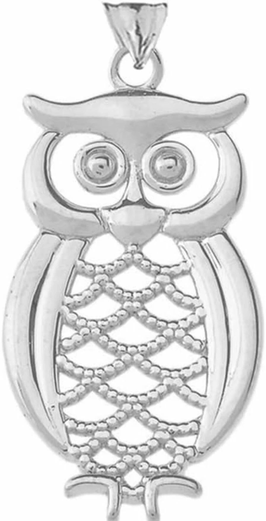Claddagh Gold Sterling Silver Owl Designer Pendant - Elegant Animal Jewelry
