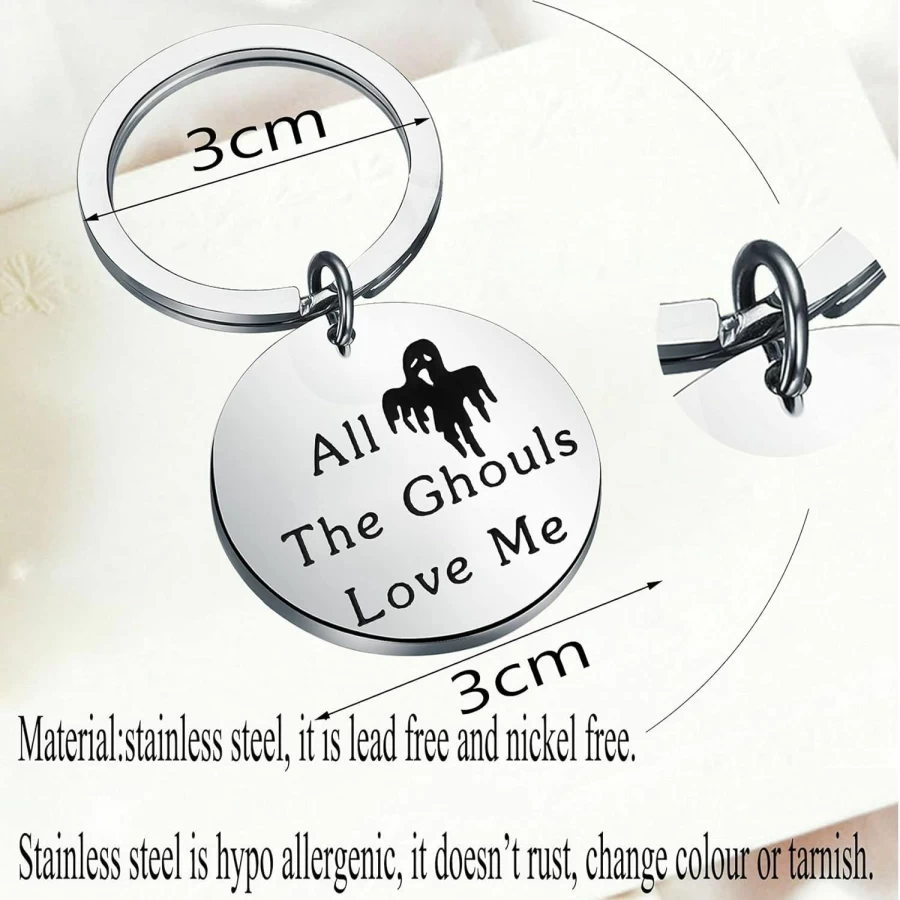 Bobauna Halloween Ghost Keychain - Spooky Party Jewelry Gift for Ghoul Lovers, Festival Accessories