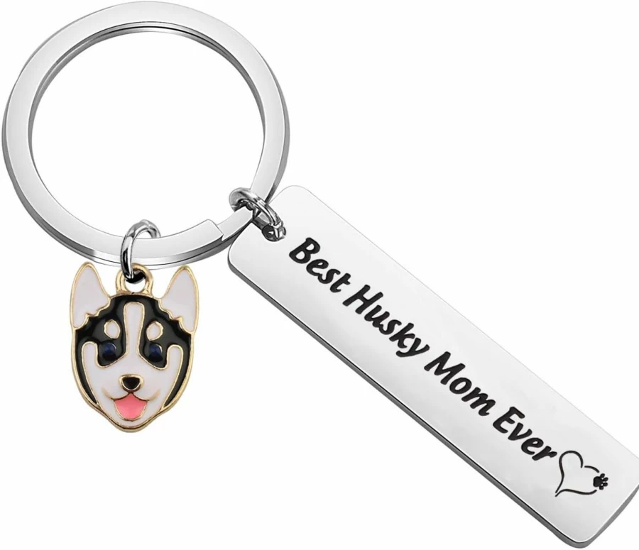 WSNANG Husky Mom Keychain - Best Gift for Dog Lovers, Husky Jewelry for Women, Unique Dog Mom Present